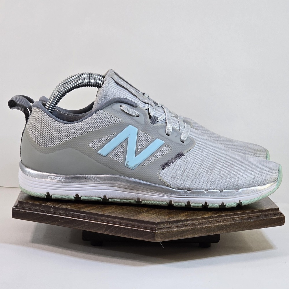 New Balance Running Shoes Womens Size 8 Gray Mint Blue WX577LG5 Cush+ Sneaker - Picture 1 of 10